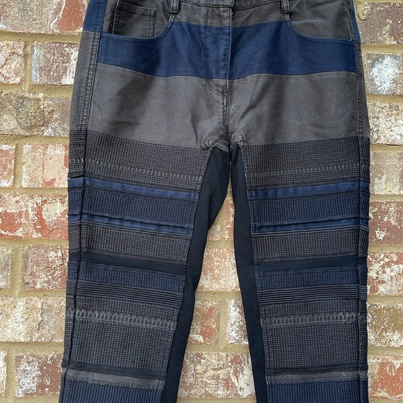 3.1 Phillip Lim Skinny Embroidered Patchwork Denim Pant Blue & Black Jeans Sz 6 - Picture 4 of 15